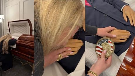 La viuda de Charlie Kirk muestra sus duras imágenes rota de dolor ante el cuerpo de su marido en el féretro