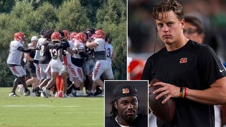 Bengals players rush to Joe Burrow's aid after embattled rookie's late hit causes scuffle