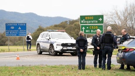 Australia police shooting latest: Two officers dead and search underway for gunman ‘accompanied by children’