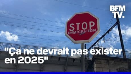 Près de Lyon, des panneaux "stop" ont été tagués avec le mot "immigration"