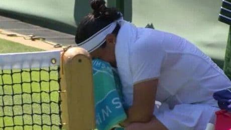 Wimbledon finalist bursts into tears and exits court after less than 30 minutes of play