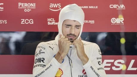Desastre para Leclerc: accidente contra el muro antes de empezar la carrera sprint