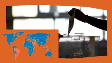 Mapa  De 16 a 21 años: ¿Cuál es la edad mínima para votar en cada país del mundo?