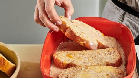 Challah French toast is a simple but indulgent breakfast to make Mom on Mother's Day