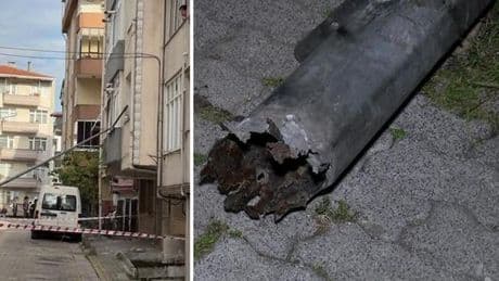 Küçükçekmece'de işçinin yaslandığı aydınlatma direği devrildi