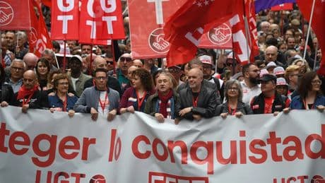 CCOO y UGT claman por la &quot;reducción de jornada ya&quot; en un Primero de Mayo con poco seguimiento