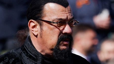 Steven Seagal appeared at Putin's big Victory Day celebration next to a biker gang