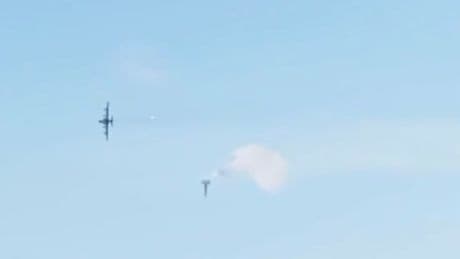 Moment one of Putin’s warplanes crashes after wing falls off during bombing raid