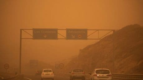 Sun blotted out as sky above Greek islands turn orange after two earthquakes hit