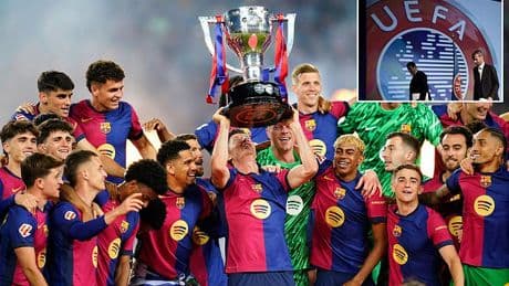 Barcelona 'could be hit with harsh UEFA sanctions' after breaking spending rules for a SECOND season - with two Premier League teams also at risk