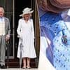 King sports a quirky tie as he joins Queen Camilla at a Buckingham Palace garden party recognising people who work in education