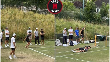 El 'ritual Alcaraz' para cerrar cada entrenamiento: petanca, un pelotazo y hacer la croqueta