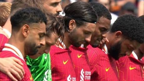 Liverpool stars pay tribute to Diogo Jota in emotional scenes at first match since tragic death