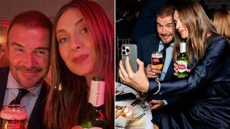 Tennis icon appears unrecognisable as she poses next to David Beckham and US Open winner Aryna Sabalenka at glitzy New York party