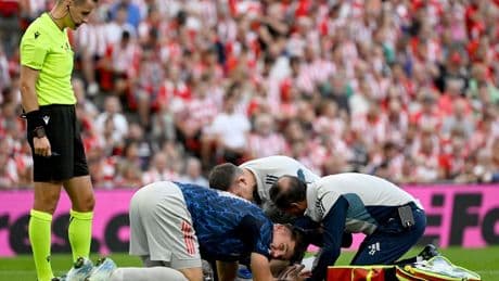 Arsenal: Viktor Gyokeres left bloodied by Gabriel clash of heads in Athletic Club game