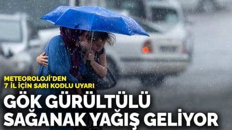 Meteoroloji'den 7 il için sarı kodlu uyarı: Gök gürültülü sağanak yağış geliyor
