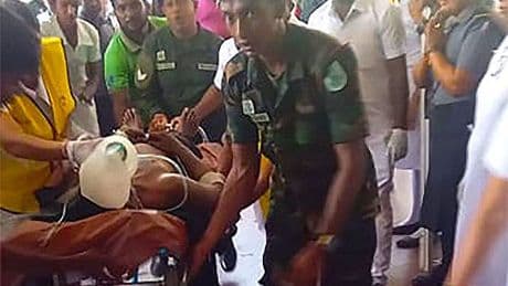 Six people killed after helicopter crashes into reservoir in Sri Lanka