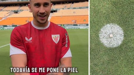 Berenguer vuelve al punto de penalti que le colocó en la historia: «Se me pone la piel de gallina»