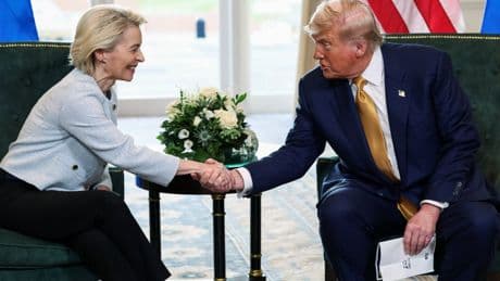 Europe’s Iron Lady flattered dealmaker Trump to fragile trade truce