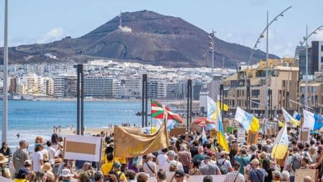 Enough is enough!’ chant raging anti-tourist protesters as thousands flood the streets in Canary Islands