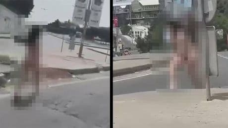 İstanbul’da sokakta çırılçıplak yürüyen bir kadın görüntülendi
