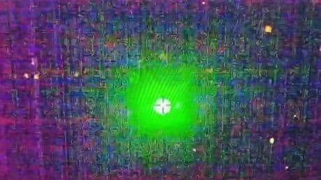 Dangerous moment laser targets police helicopter flying over city