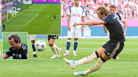 Harry Kane SKIES his penalty against Tottenham after scoring the opener in Bayern Munich's pre-season clash against his former club