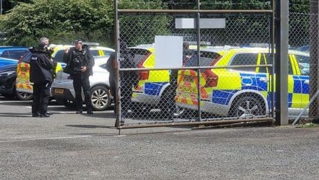 Armed cops swarm Scots town centre after 'firearm' scare
