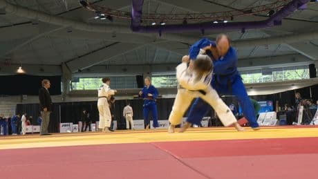Athletes compete during National Judo Championships to represent Canada at Worlds
