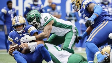 QB Zach Collaros ruled out for Winnipeg Blue Bombers for Friday’s game