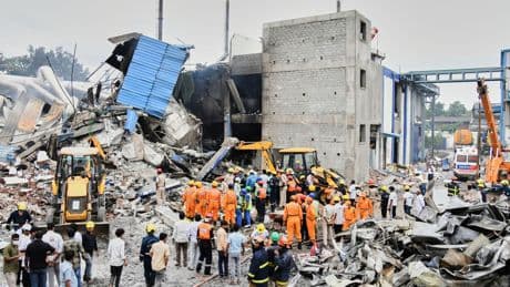 At least 12 killed in an explosion and fire at a pharmaceutical factory in southern India
