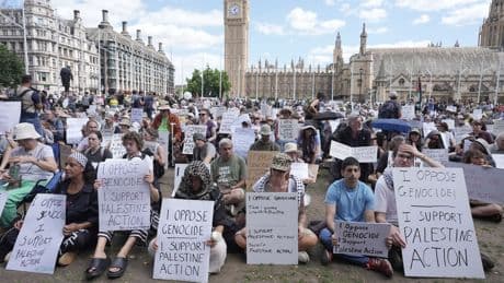 Home secretary defends arrest of more than 500 people after Palestine Action protests