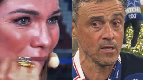 Lágrimas de una periodista italiana, embarazada de una niña, al escuchar a Luis Enrique hablar de Xana