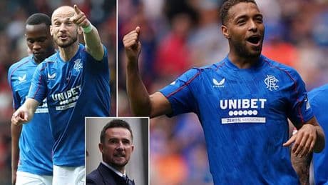 Barry Ferguson's Rangers players do their talking on the pitch against Dons after war of words over tifo controvery