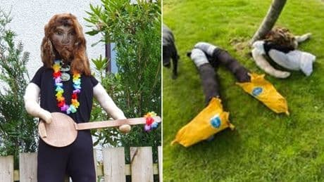 Billy Connolly scarecrow completely destrawed by bandits