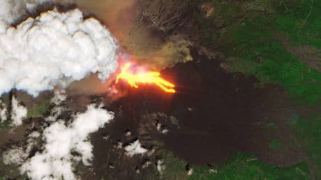 Mount Etna explosion from space: Satellite images show moment volcano spewed ash more than four miles into sky