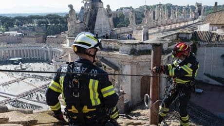 The Vatican installs chimney to signal the selection of the next pope