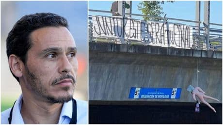 "Este será tu final": la grave amenaza al presidente del Sevilla junto a un muñeco colgado en un puente