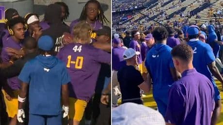 LSU vs Florida warmups descend into chaos as two fights break out on field before college football game