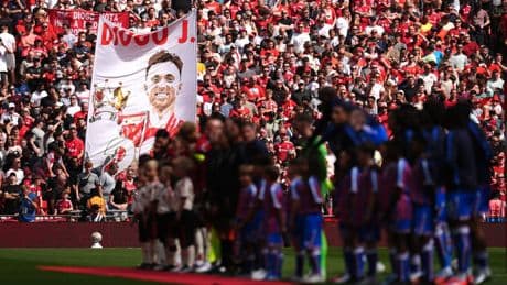 Minute’s silence for Diogo Jota cut short at Wembley ahead of Community Shield