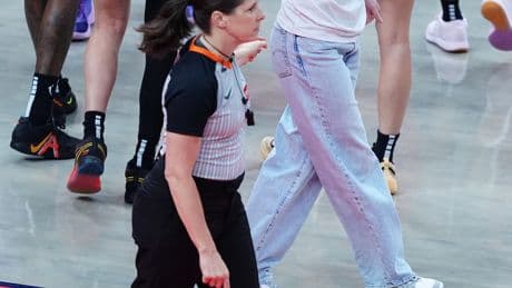Caitlin Clark gets chippy with referee  in heated moment after Fever’s latest loss