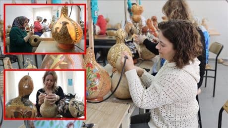 Köyde başladı, sosyal medyada patladı! Kadınlar farkını konuşturdu: Topladıkları bal kabaklarını sanat eserine dönüştürüyorlar