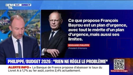Budget 2026: "Quasiment rien dans ce que propose François Bayrou ne régle le problème", assure Edouard Philippe