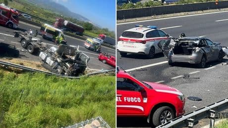 Incidente sulla Roma-Napoli, morti padre e figlio di 8 anni: gravi anche la moglie e l'altra figlia (di 5 anni)