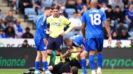 Jamie Vardy blows referee’s whistle to stop Leicester-Southampton game after official suffers head injury
