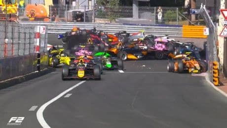 ¡Caos en la salida de F2! Accidente múltiple en Mónaco y los favoritos fuera de combate