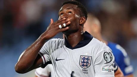 Marc Guehi gives three-word response to failed Liverpool transfer after scoring first England goal in Serbia thrashing