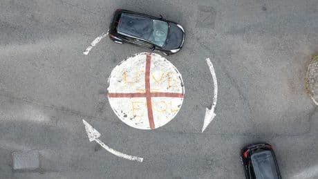 Council's urgent safety warning after St George's flag sprayed on roundabouts