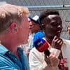 Bukayo Saka is called out for 'arrogant' interview behaviour at F1's Barcelona Grand Prix as he breaks the golden rule of the grid walk