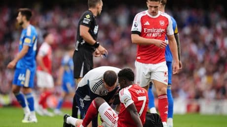 Bukayo Saka set to be sidelined for a month with hamstring injury